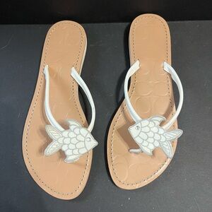 Coach Tan and White Sandals with Elegant Design brand new, never been worn.